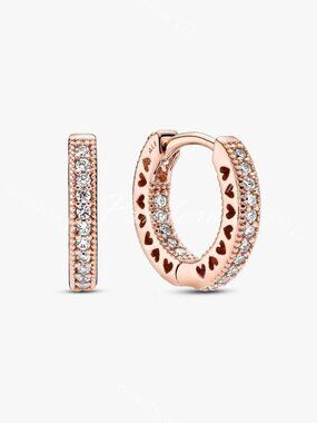 Pandora Pavé Heart Hoop Earrings